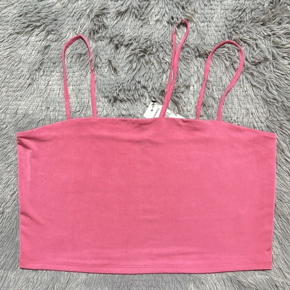 Express Body Contour Compression Square Neck Strappy Cropped Cami - Picture 4 of 6